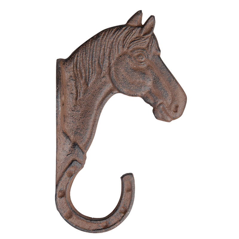 Hook - Horse- Cast Iron Antique Brown Finish - Esschert Design USA