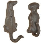 Dog Tail Hook, Cast Iron, Antique Brown, 2 Asst. Styles