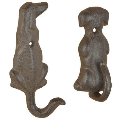 Dog Tail Hook, Cast Iron, Antique Brown, 2 Asst. Styles