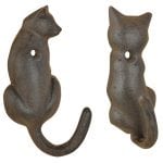 Cat Tail Hook, Cast Iron, Antique Brown, 2 Asst. Styles