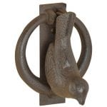 Bird Door Knocker, Cast Iron, Antique Brown