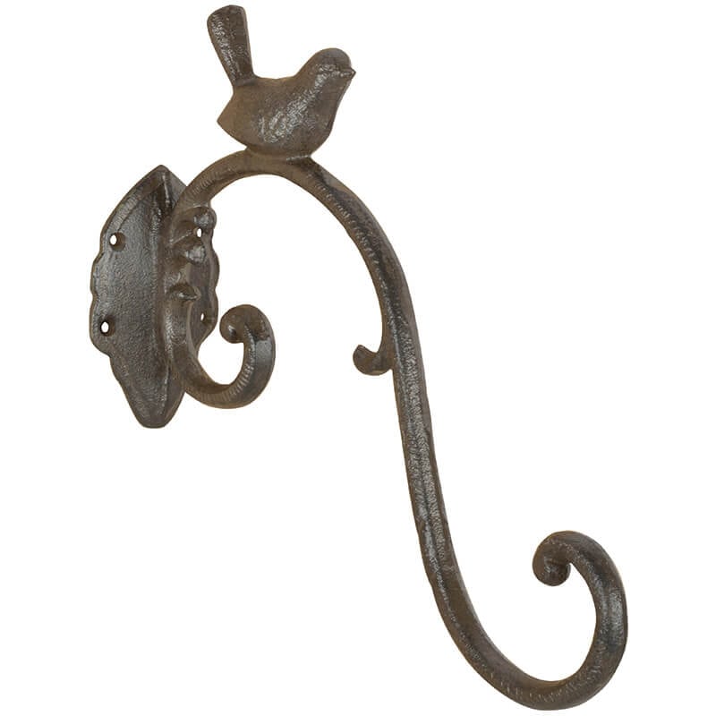 Bird Hook, Cast Iron, Antique Brown - Esschert Design USA