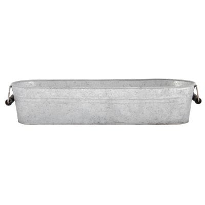 Old Zinc Long Oval Tray w/ Handles