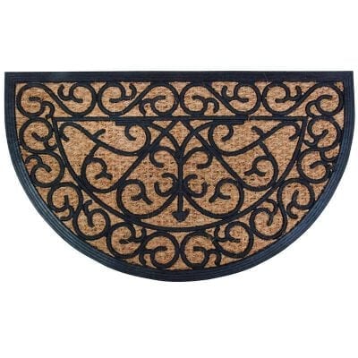 Rubber Doormat w/ Cocos - Half-Round