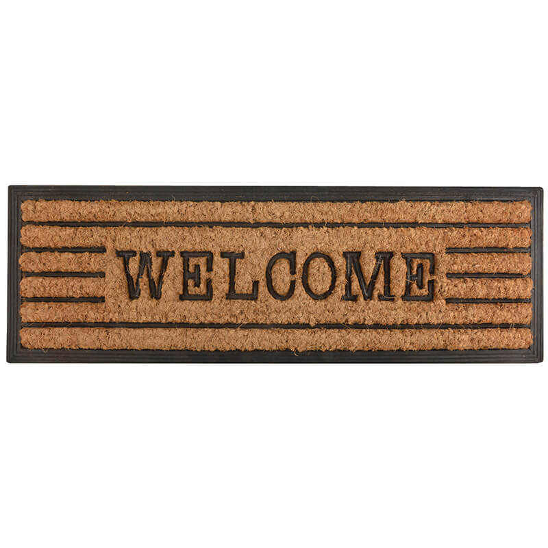 Long Welcome Rubber and Coir Doormat – Esschert Design USA