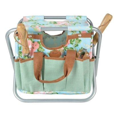Rose Print/Jute Tool Stool
