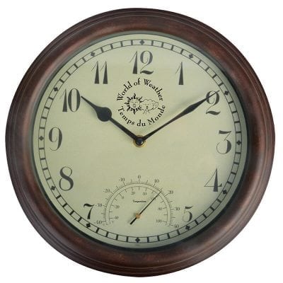 Plastic Clock and Thermometer -Small