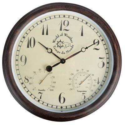 Plastic Clock and Thermometer - Large