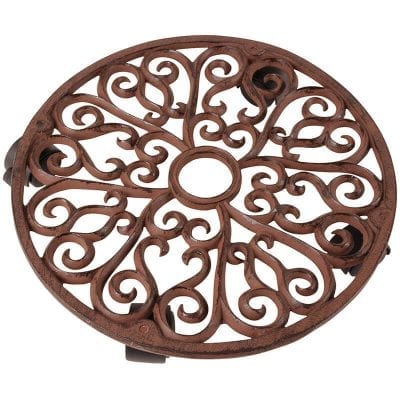 Cast Iron Plant Trolley - Round - Large