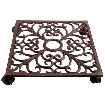 Plant Trolley - Square Cast Iron w/ Hole for Display