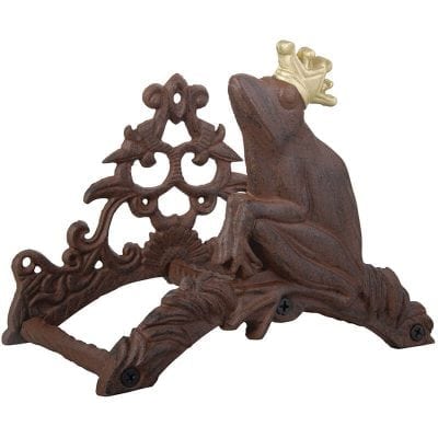 Hose Holder Frog Prince - Cast Iron Antique Brown