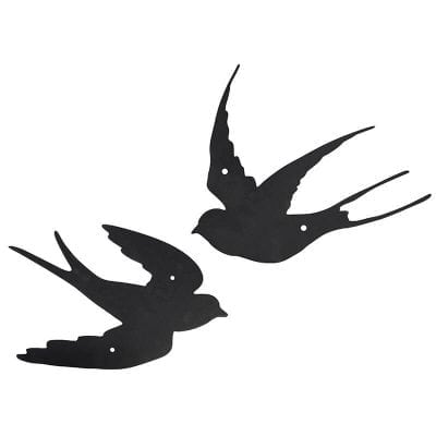Bird Wall Decoration, Cast Iron, Antique Brown, 2 Asst. Styles