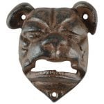 Bulldog Bottle Opener, Cast Iron, Antique Brown