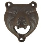 Bear Bottle Opener, Cast Iron, Antique Brown