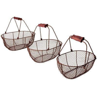 Woven Wire Basket Set of 3 - Oval