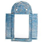 Mirror Louvered Distressed - Blue