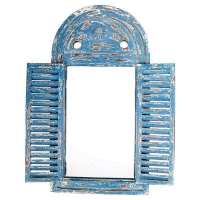 Mirror Louvered Distressed - Blue