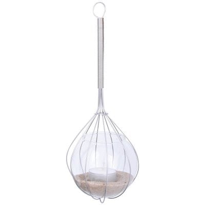 Tealight Whisk Holder, Glass/Metal