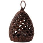 Pinecone Votive Holder - Cast Iron Antique Brown Finish - Large