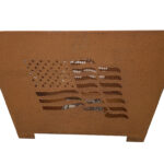 Flag Fire Basket- Sheet Metal, Rust Finish