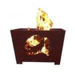 Wolf Fire Basket, Rust Metal Finish