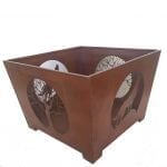 Wolf Fire Basket, Rust Metal Finish - Image 2