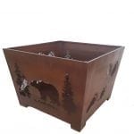 Bear Fire Basket, Rust Metal Finish