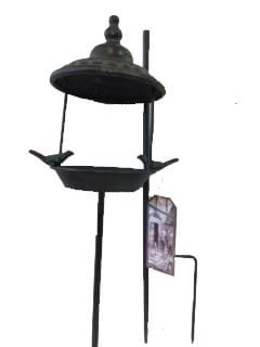 Bird Feeder On A Stick Cast Iron Antique Brown Esschert Design Usa