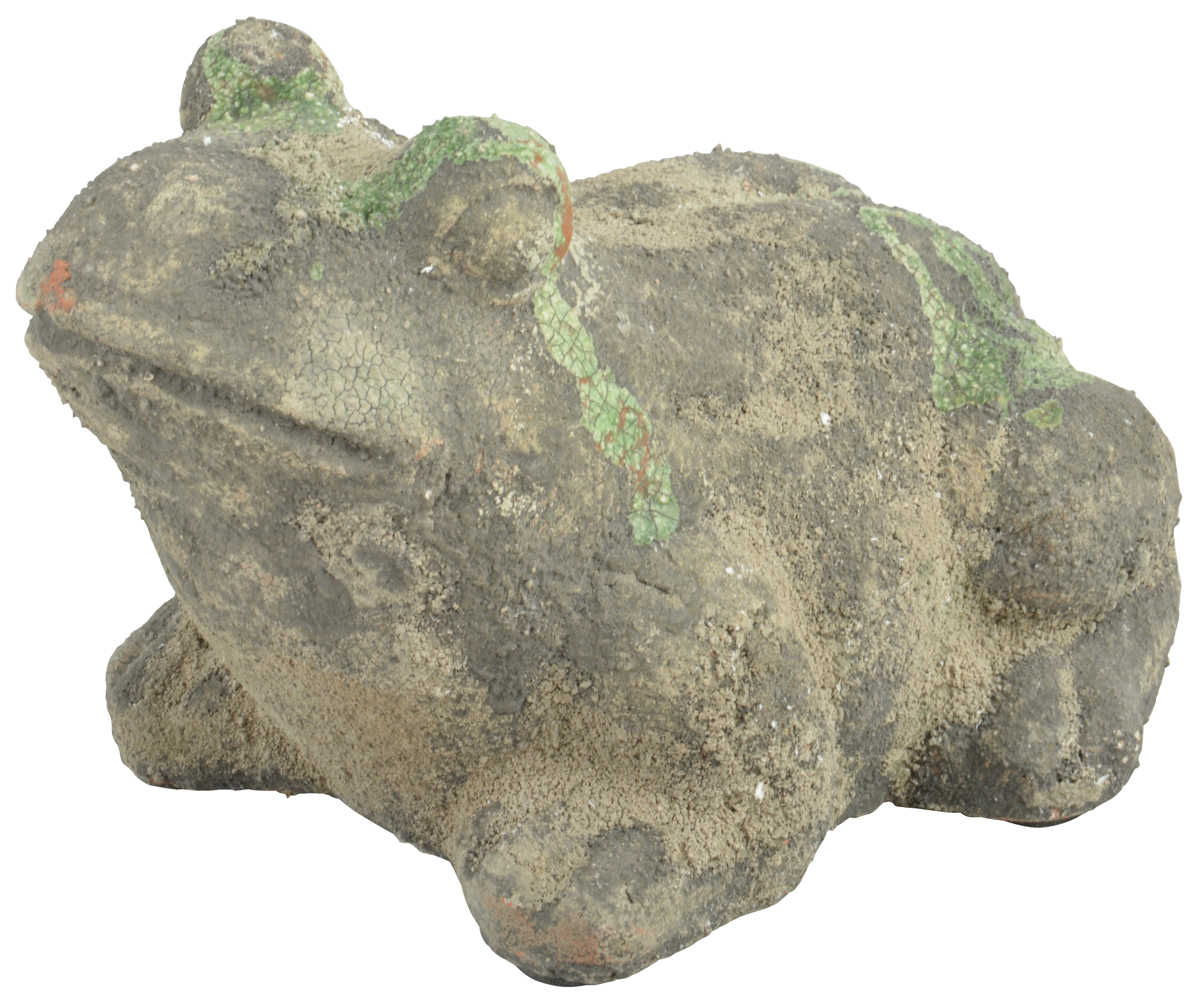 Aged Ceramic Frog Moss, Green - Esschert Design USA