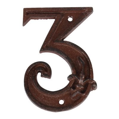 Cast Iron House Number, 3