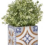 Portuguese Tile Flower Pot, Concrete - Small