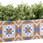 Portuguese Tile Balcony Flower Pot, Concrete