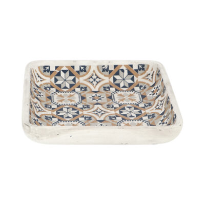 Portuguese Tile Bird Bath, Concrete