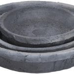 Aged Terracotta Set of 3 Round Saucers for AT31, Charcoal - Small
