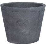 Aged Terracotta Round Flower Pot, Charcoal