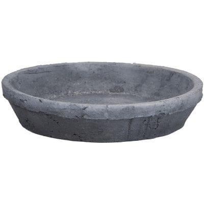 Aged Terracotta Round Saucer for AT33, Charcoal
