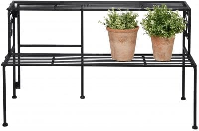 Two Shelf Folding ?tag?re, Iron, Black
