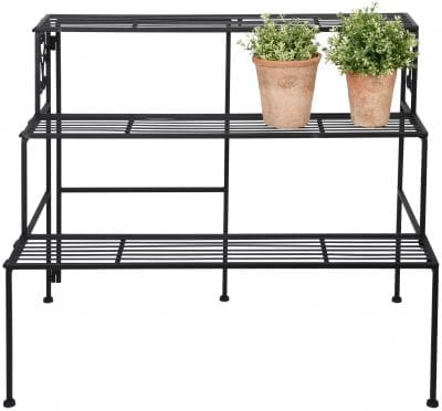 Three Shelf Folding ?tag?re, Iron, Black