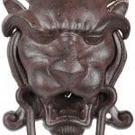 Lion Door Knocker, Cast Iron, Antique Brown