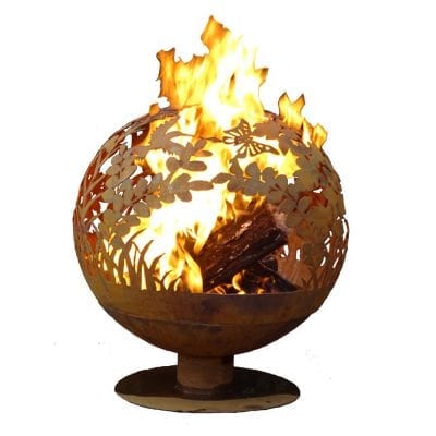 Garden Fire Globe, Rust Metal Finish - X Large **