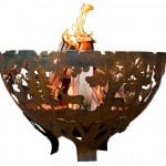 Wildlife Fire Bowl, Rust Metal Finish - Large