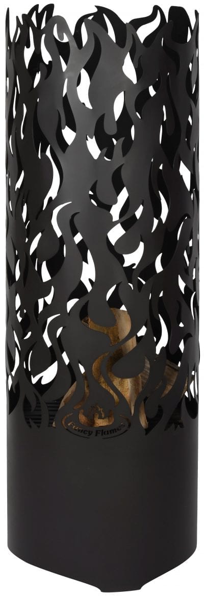 Laser Cut Flame Fire Drum, Black **