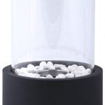 Round Bioethanol Fireplace, Glass w/Terracotta Base