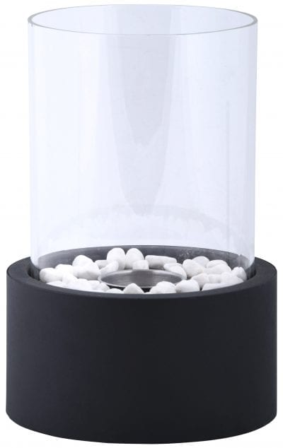 Round Bioethanol Fireplace, Glass w/Terracotta Base