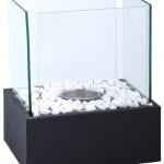 Rectangular Bioethanol Fireplace, Glass w/Terracotta Base