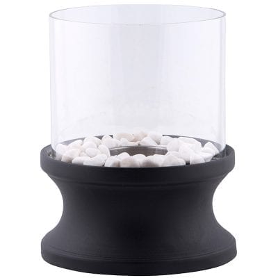 Concave Bioethanol Fireplace, Glass w/Terracotta Base