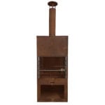 Wide Terrace Heater w/Grill and Wood Storage, Rust Finish **