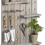 Pegboard w/4 Shelves, Wood