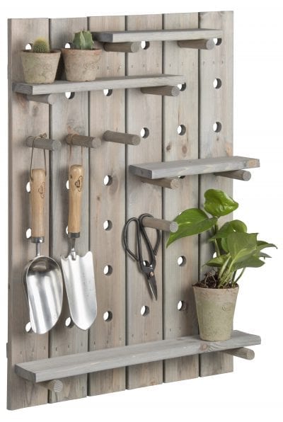 Pegboard w/4 Shelves, Wood