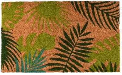 Tropical Leaves Coir Doormat